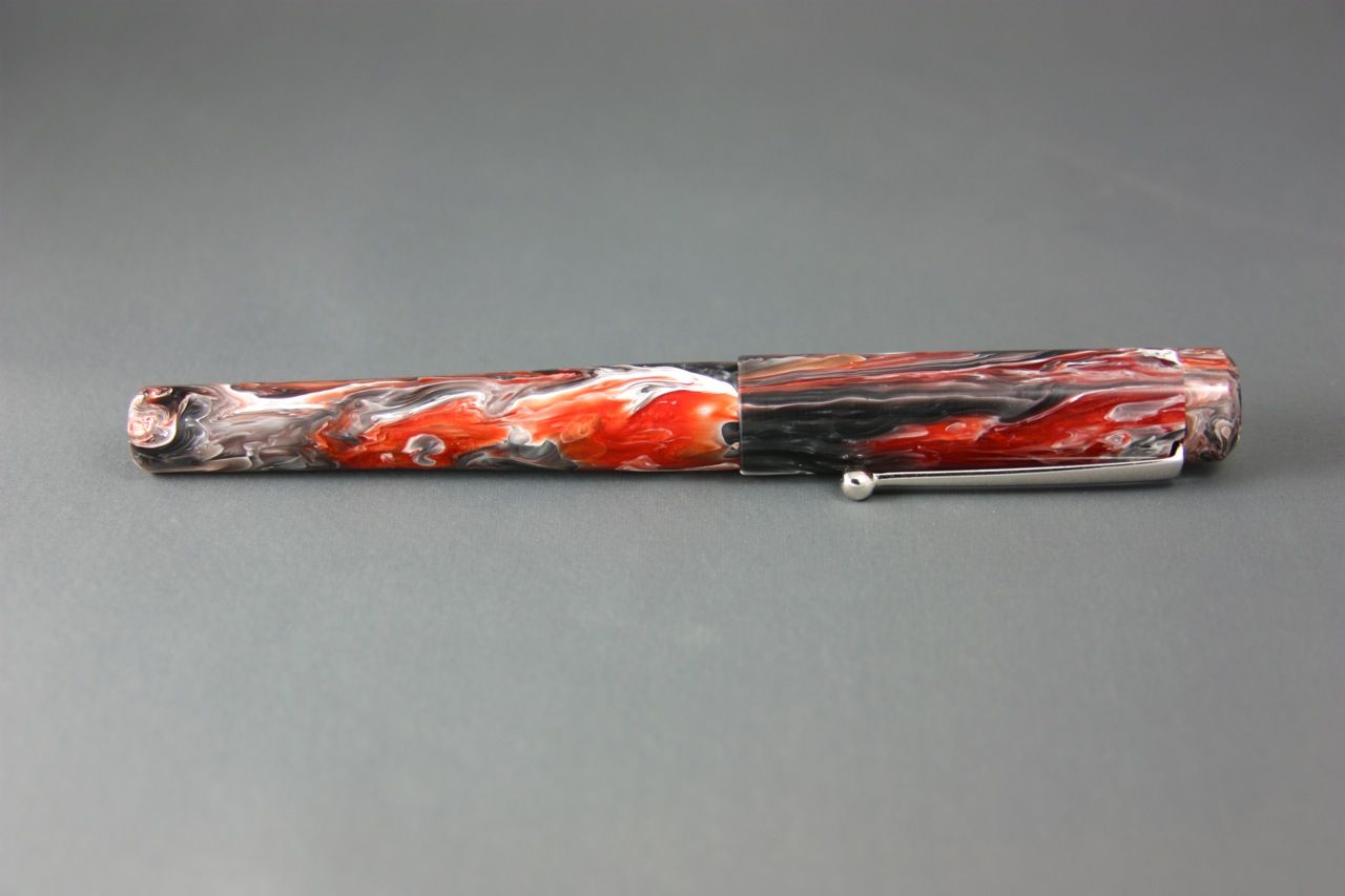 Ken Cavers Custom Pens 'Lava Flow' Shirt Pocket Fountain Pen